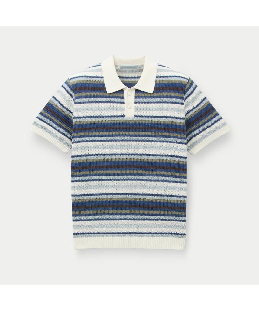 Silijeu Pattern Half Sleeve Polo Sweater Sawam26601Bux