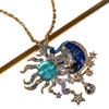 Of Antique European Jewelry Moen Face Sun Moon Vintage Necklace Unique High-end Feel