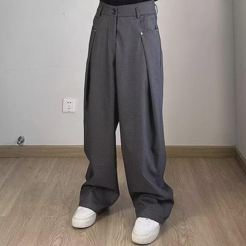 

Men s Summer Lyocell Wide-Leg Trousers XXXL темно-сірий