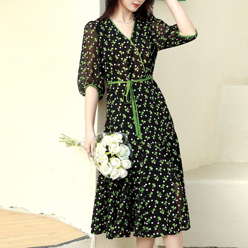 

Tatu Women s Commuter V-Neck Short Sleeve Midi Dress M