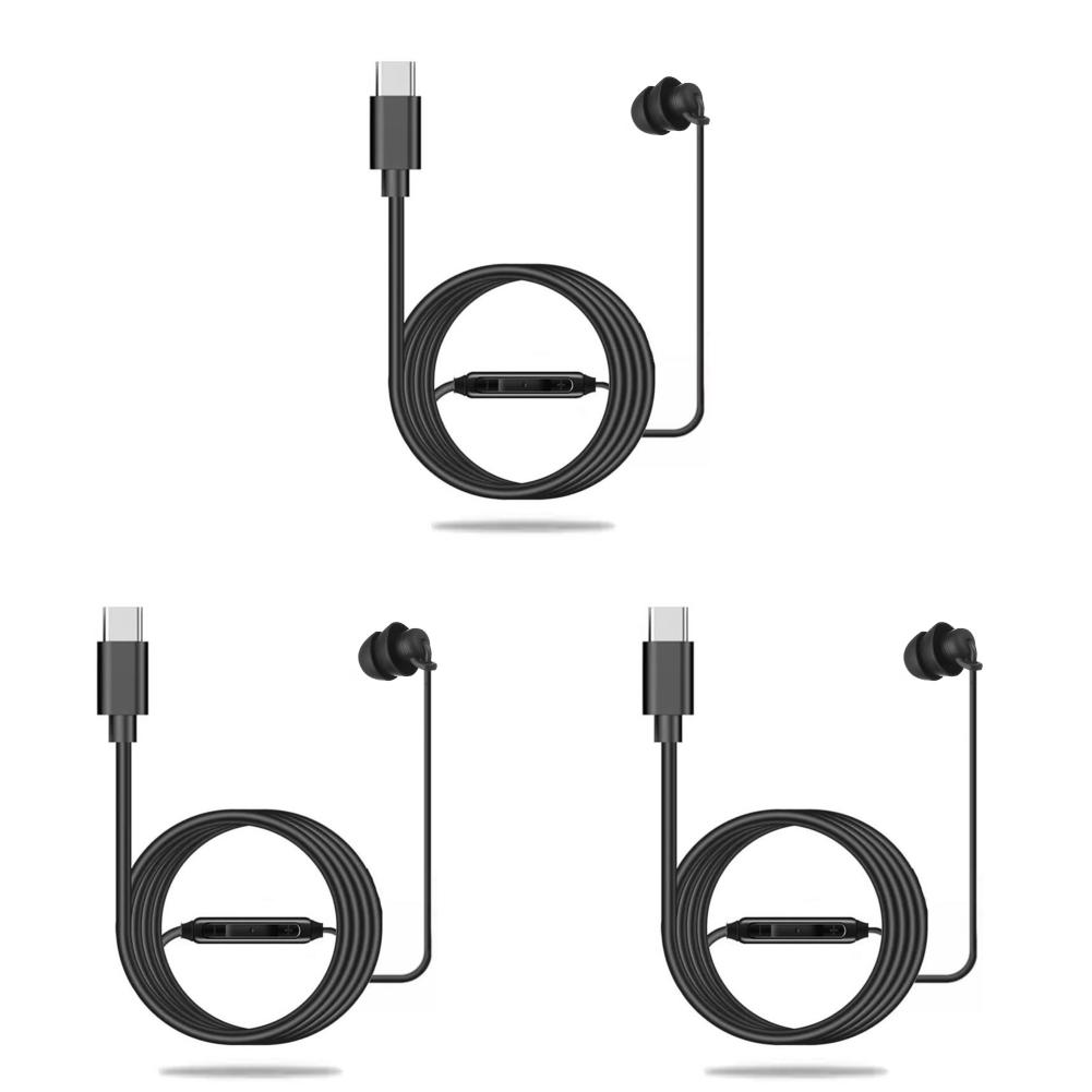 1/3/5Pcs 3.5mm/Type-c Wired Earbuds In Ear Headphone Soft Silicone Single Side Earplugs with Mic for Android Phone MP3 Players