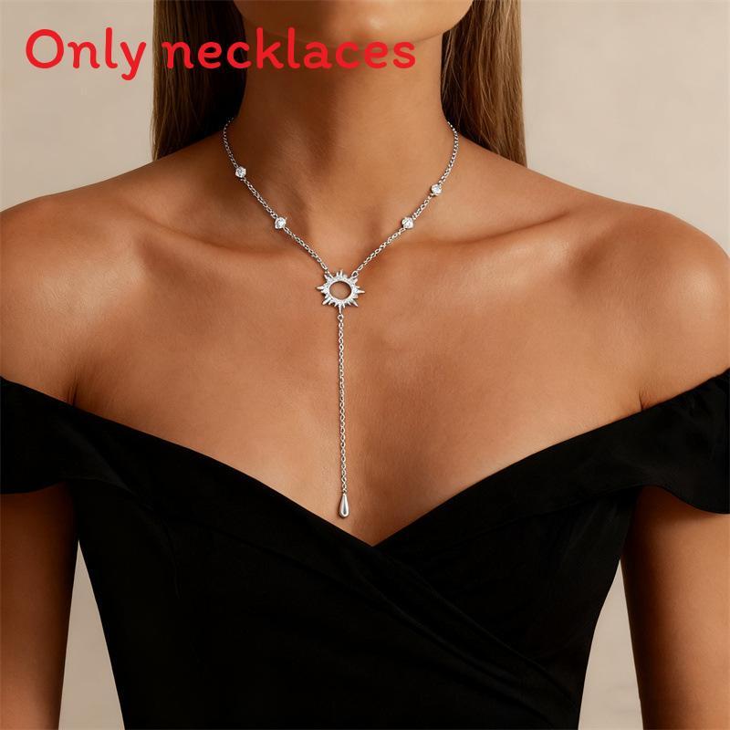 Collier Y Étoilé Orné de Diamants avec Chaîne Perles pour Femmes et Hommes