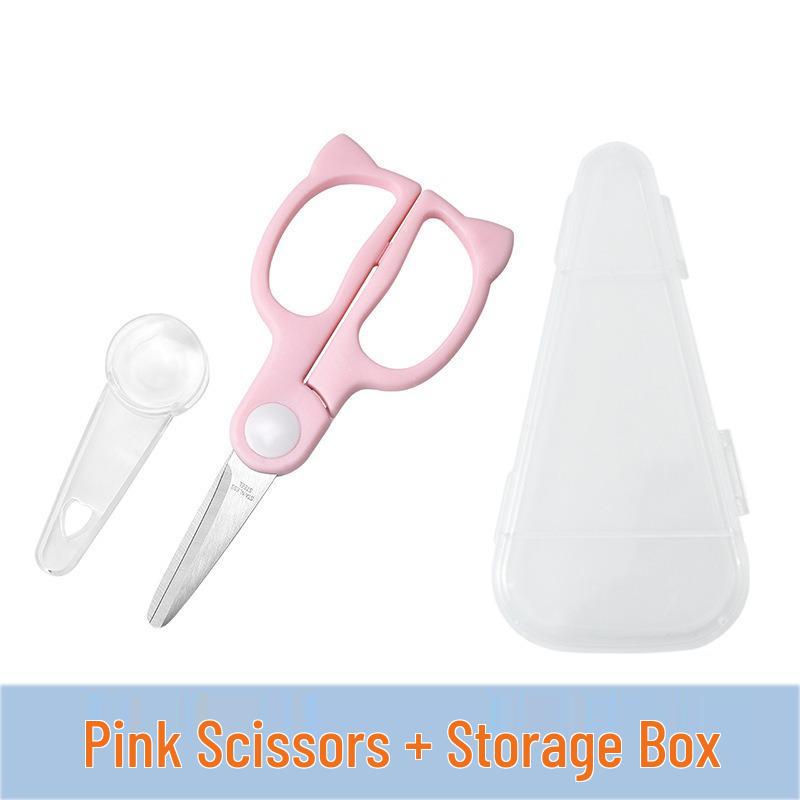 Portable Stainless Steel Baby Food Scissors - Cut Meat & Vegetables for Infants & Children