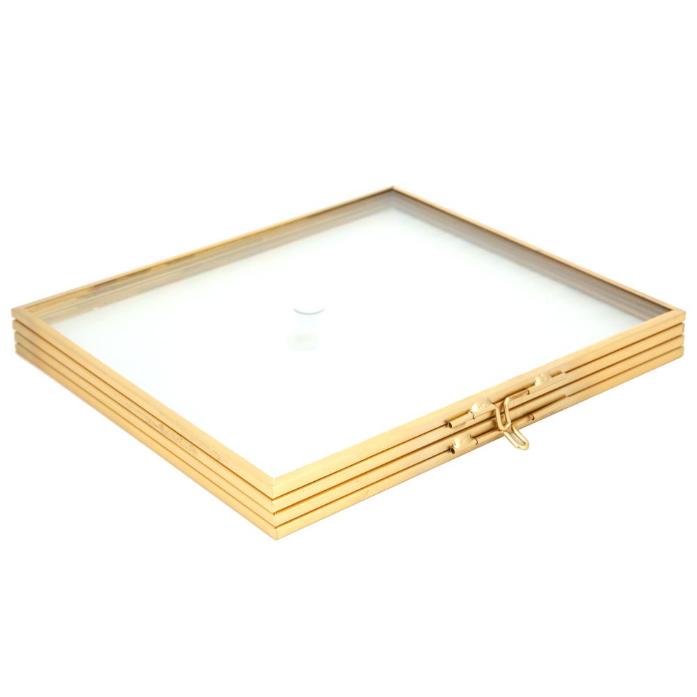 Suport pentru Specimen de Plante din Sticlă cu Două Fețe Clip pentru Flori Uscate Ornament Decorativ pentru Casă 14x16x1.5cm