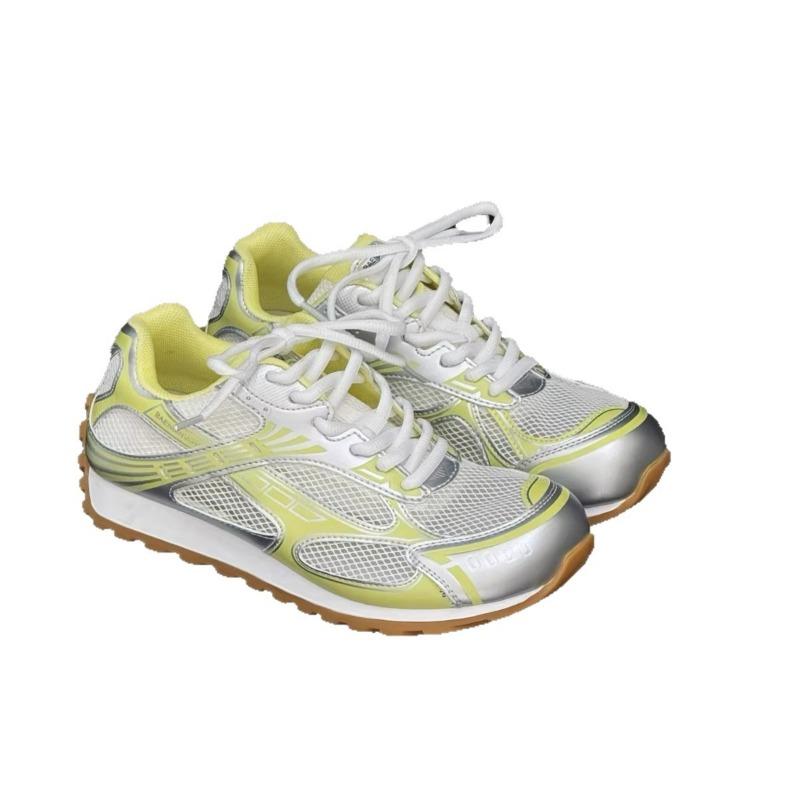 Daddy Shoes Women's Leather Platform Silver Casual Sneakers Sneakers Tide