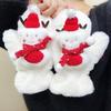 Women's Cute Snowman Plush Mittens - Warm, Fluffy, Windproof for Autumn/Winter