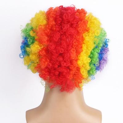 Perucă sintetică colorată, pufoasă, cu cap exploziv de clovn, rezistentă la căldură, pentru Ziua Păcălelilor, Halloween, joc de rol