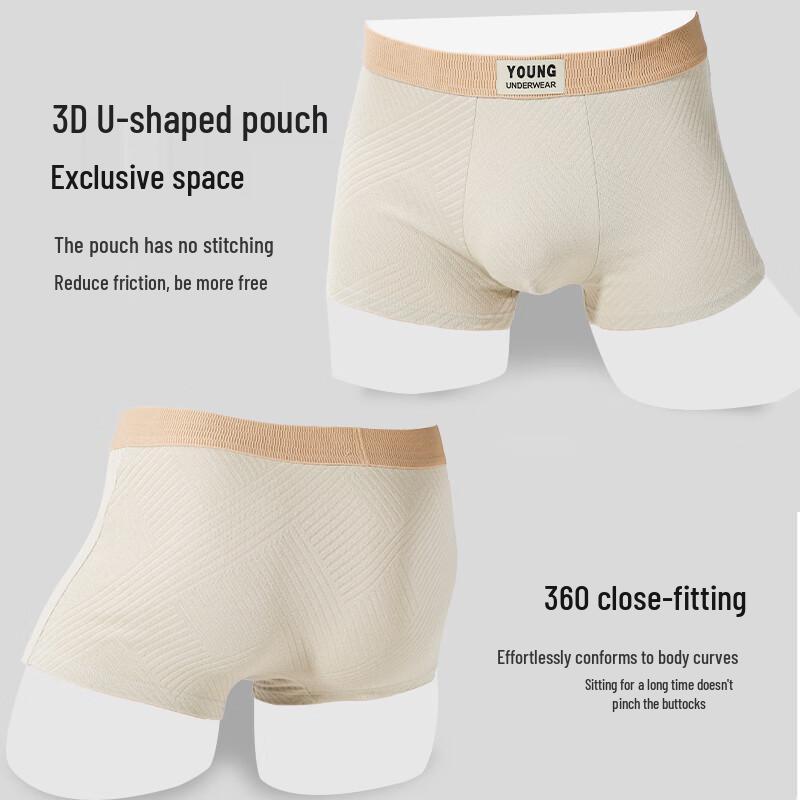 LangSha Men's Pure Cotton Antibacterial Boxer Briefs