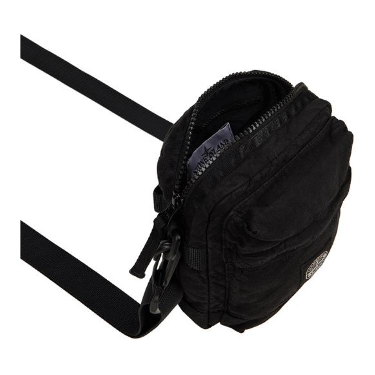 New STONE ISLAND Canvas Shoulder Bag, Crossbody Bag Unisex Black 801590830V0029
