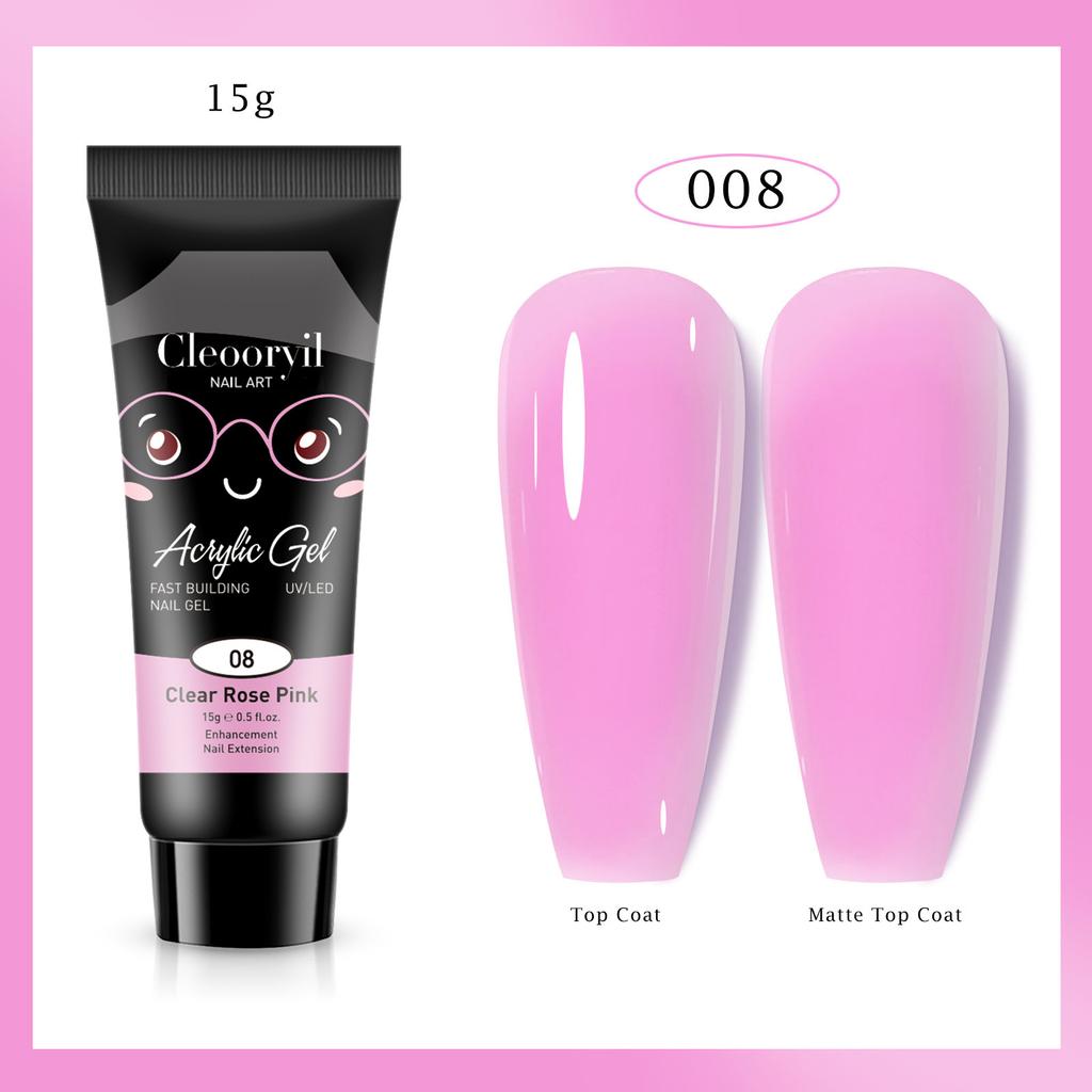 Colla per Estensione Nail Art UV Solida Senza Vassoio di Carta Estensione Rapida Modello di Cristallo Colla per Fototerapia Unghie Colla di Cristallo 15ml