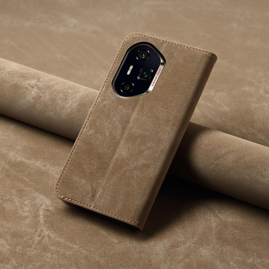 For Honor 300 Pro Case Jeans Cloth Texture Anti-Scratch Leather Stand Phone Cover