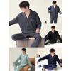 Men's Plus Size Pure Cotton Pajama Set - Long Sleeve for Spring, Autumn & Winter 2025