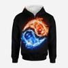 3D Baskılı Yin Yang Sekiz Trigram Sokak Giyimi Fermuarlı Kapüşonlu Sweatshirt Erkek Kadın Çocuk Günlük Fermuarlı Sweatshirt Çocuk Moda Giyim