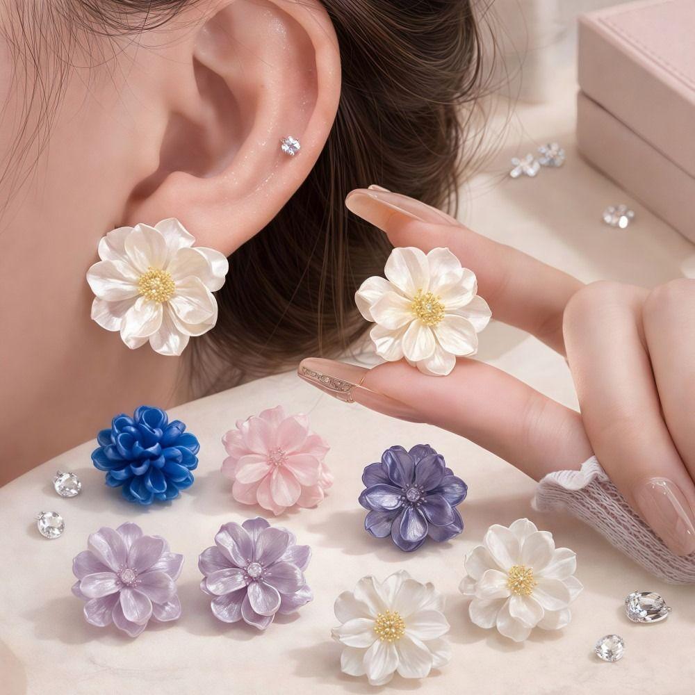 Exquisite Camellia Earrings Irregular Petals Earrings Fashion Flower Earrings For Women Girls