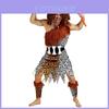 Trendy Unisex Primitive Costume For Couples Featuring Fun Bone Design Ideal For Stage Performances