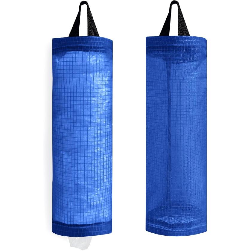 TOGETRUE Plastic Bag Holder, Grocery Bag Holder Mesh Hanging Storage Bag Dispenser (Black 2 Packs)