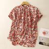 2025 Summer Fashion Print Loose Plus Size Short Sleeve Top