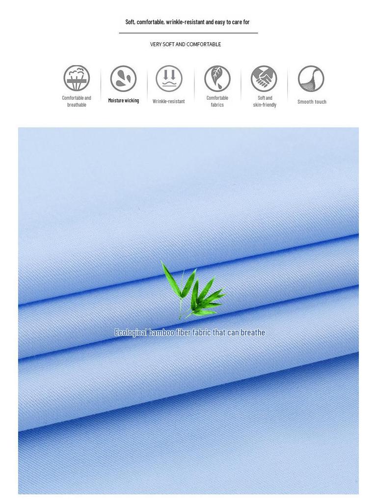 Herren Langarm Bügelfreies Baumwoll-Bambus-Hemd