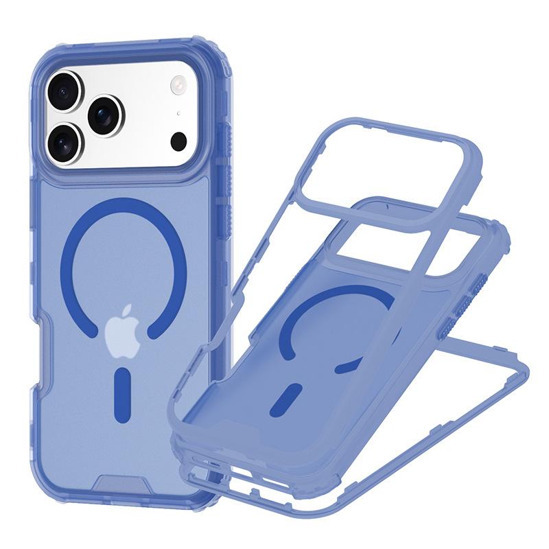 For Apple for IP17PROMAX Three-in-one Skin-sensitive Magnetic Phone Case Lanyard