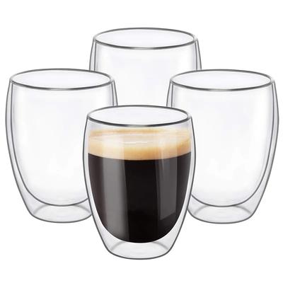 2 STK Doppelwandiges Glas, durchsichtig, handgefertigt, hitzebeständig, für Tee, Getränke, gesunde Getränke, Kaffee, Milch, Trinkgeschirr, 250/350/450 ML