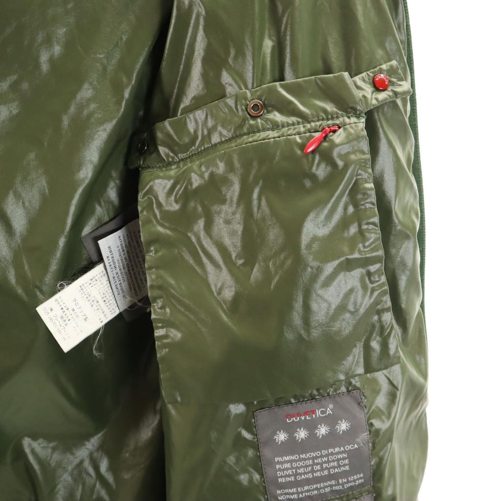 DUVETICA ADHARA Down Jacket 38 Khaki With Raccoon Fur Women Used