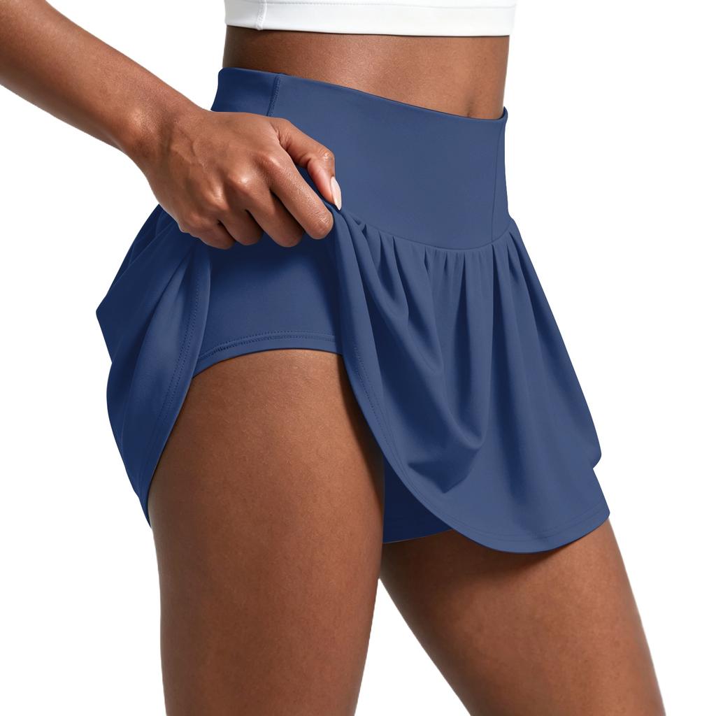 Women's Pleated Athletic Skort with Built-In Shorts High Waist Comfortable Fit Suitable for Running Yoga Tennis and Casual Wear