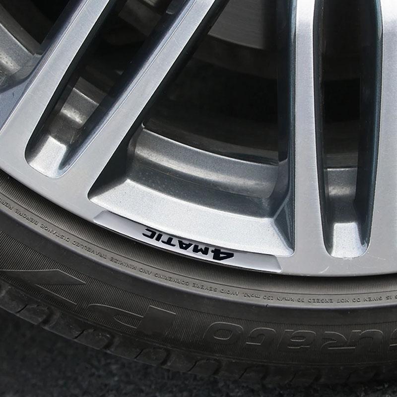 4 PCS Aluminum 4 Matic Car Badge Styling Wheel Hub Rims Decor Stickers