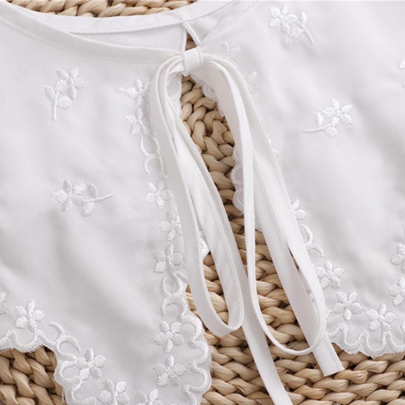 New Sweet Fake Collar For Women Lace Flower False Collar White Color Detachable Collars Women Clothes Accessories