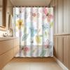 Colorful Floral Shower Curtain: Vibrant Flowers and Leaves for a Cheerful Bathroom Decor