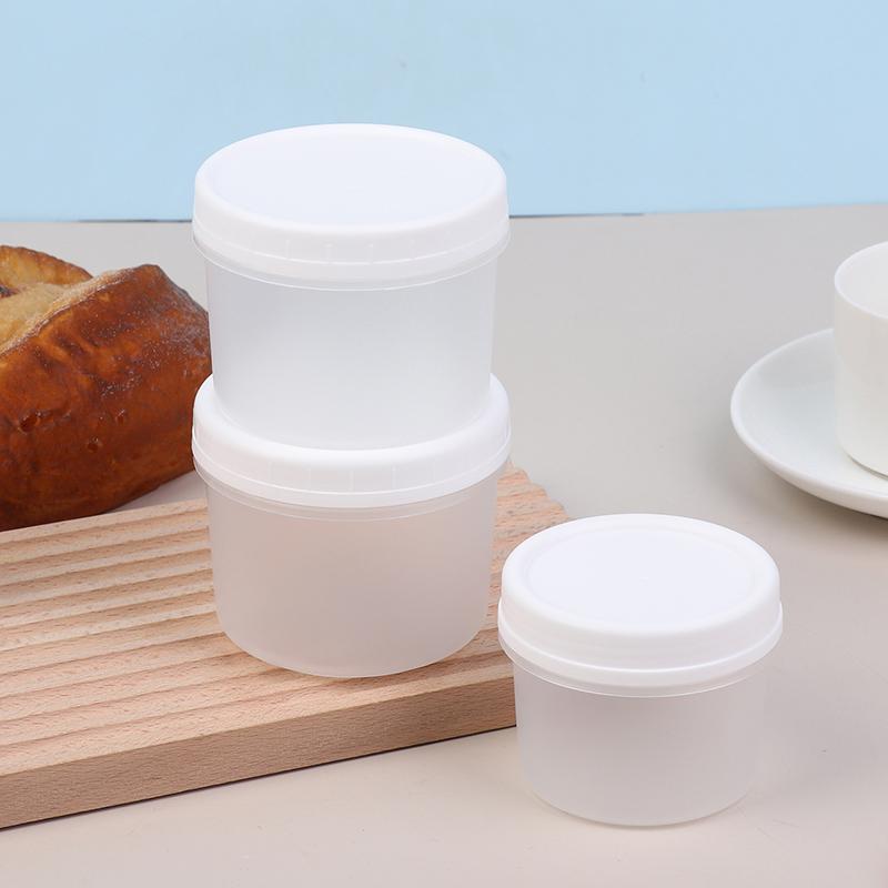 5 Stück nachfüllbare runde leere Plastikgläser mit Deckel, versiegelte Frischhaltebox, tragbare Eiscreme-Joghurt-Aufbewahrungsbehälter, Gefrierbehälter