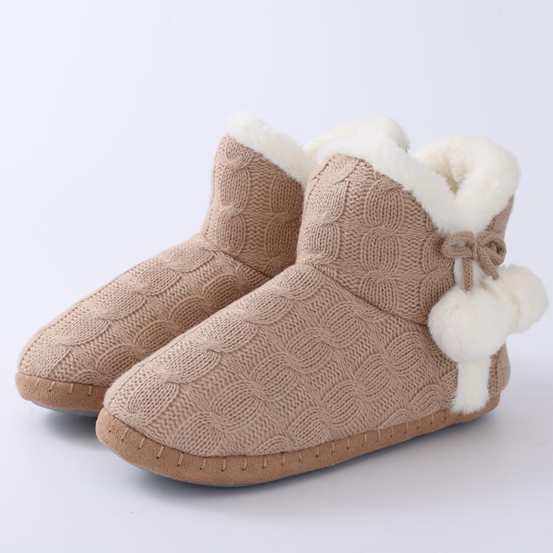 Fashion Shevalues Winter Plush Lining Snow Boots For Women Fashion Slippers Flat Bottom Cozy Ankle Boots Furry Warm Outdoor Cotton Boots