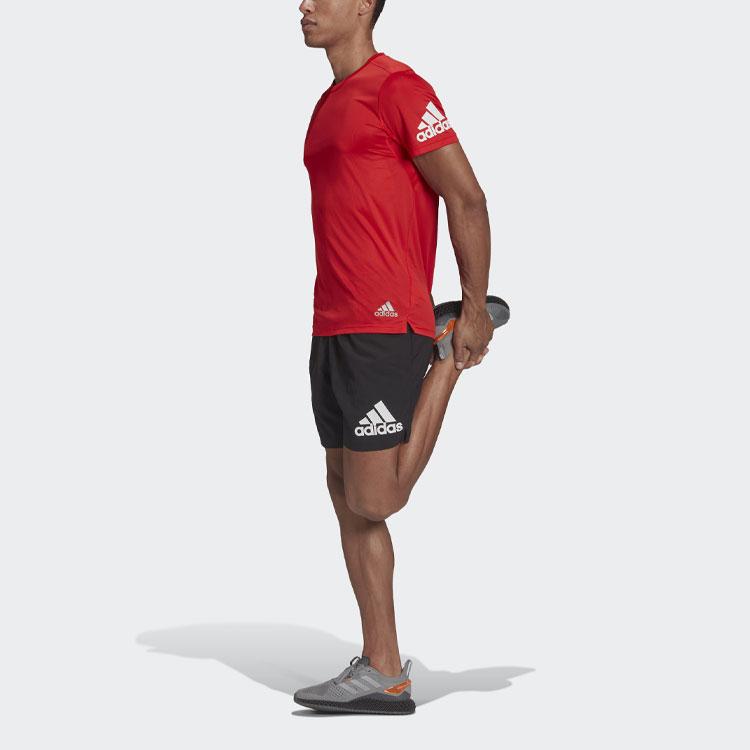 Adidas Logo Print Running Shorts Men Bottoms Black H59883