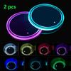 LED Cup Holder Lights, 2Pcs LED Car Coasterss With 7 Colors Luminescent Light Cup Pad, USB Charging Cup Mat For Drink Coaster Accessories Interior