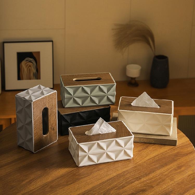 Wood And Plastic Tissue Box Ideal For Household Or Business Paper Towel Holder For Countertop Decoration
