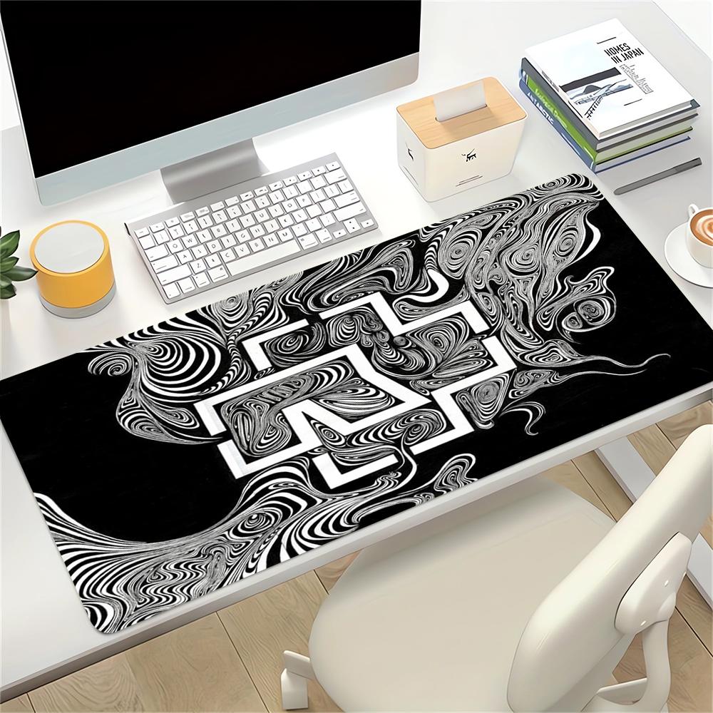 Abstract Swirl Large Gaming Mouse Pad Nonslip Rubber Base Waterproof Desk Mat For Office Pc Laptop