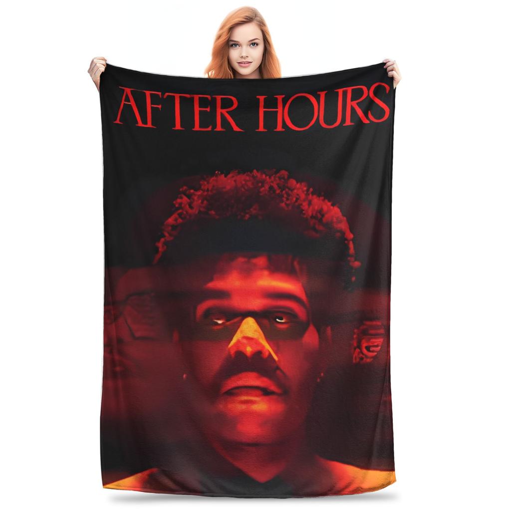 The Weeknds Rapper Singer Warm Blanket  Picnic Plush Bedding Throws Aesthetic Couch Chair Flannel Bedspread Sofa Bed Cover