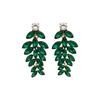 Silver Needle Rhinestone Leaf Tassel Stud Earrings: Retro, Exquisite, and Fashionable Accessories for Women