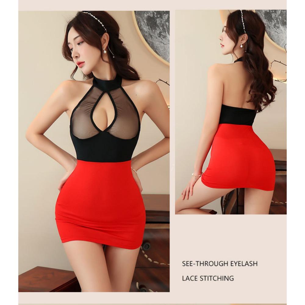 Sexy Lingerie Sexy Female Secretary Ol Hip-wrapped Uniform Cosplay Passion Suit Two-color Splicing Wholesale 1419
