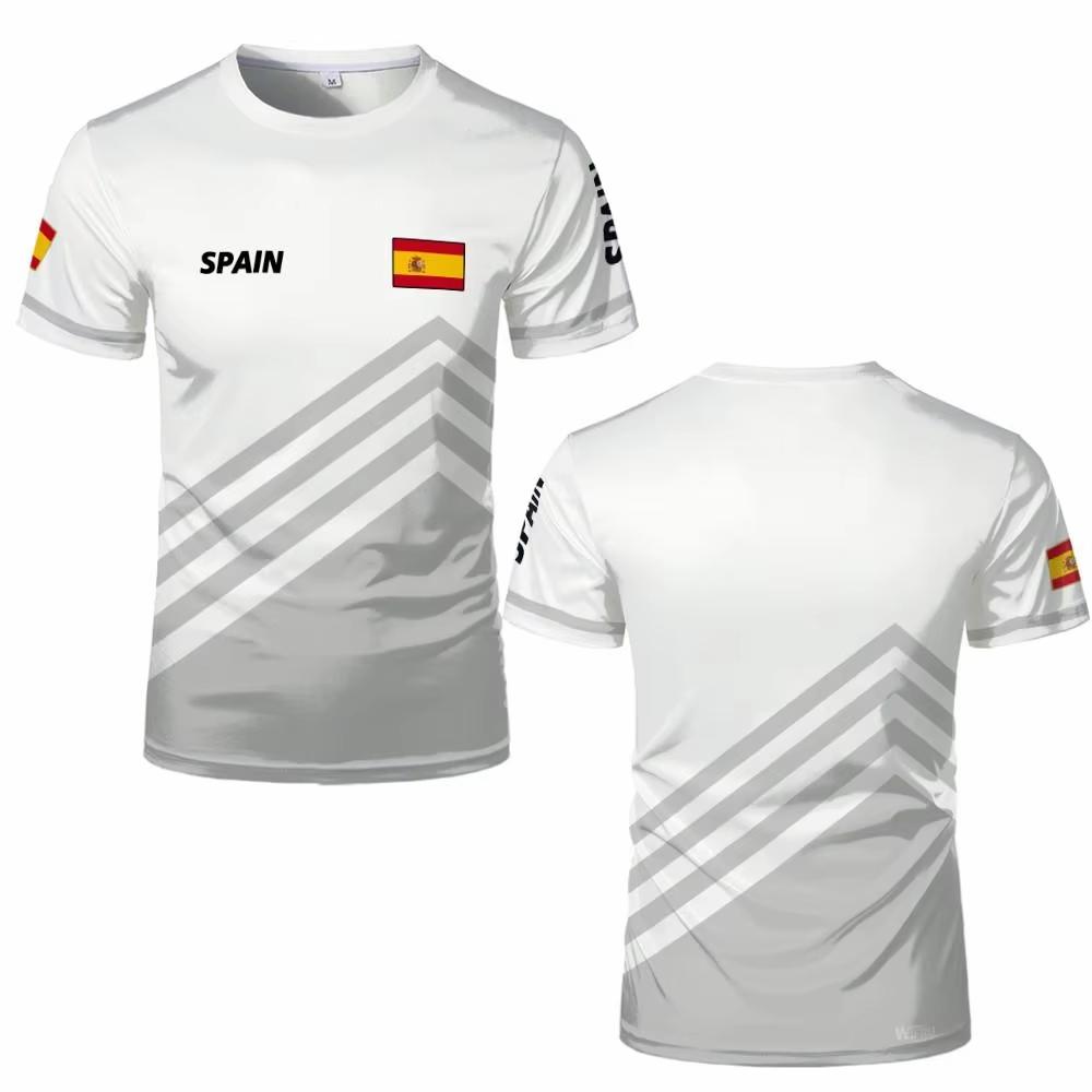 Maglia Grafica Bandiera Spagnola Moda Stampa Geometrica Asciugatura Rapida T-shirt Calcio Uomo Donna Sport Allenamento Casual Traspirante Top