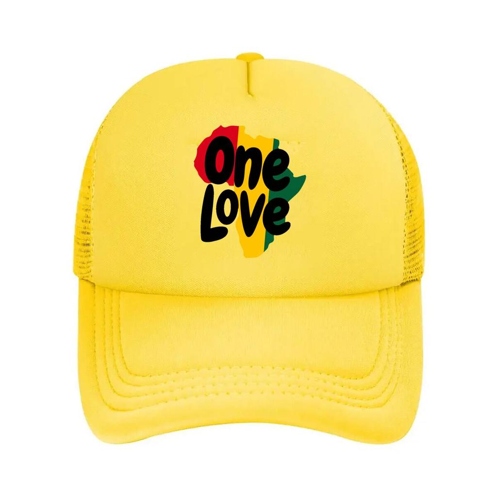 One Love African Map Rasta Mesh Baseball Cap Hip Hop