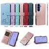 Magnetic Card Solt Wallet Leather Embossed Little Cat Phone Case For Samsung S26 Ultra S25 Plus A16 A57 A17 A07 Bag Pocket Cover