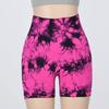 Summer New Arrival Fashion Tie-Dye Peach Yoga Shorts Women's High Waist Hip Raise Skinny Sports Running Three-Point Fitness Pants