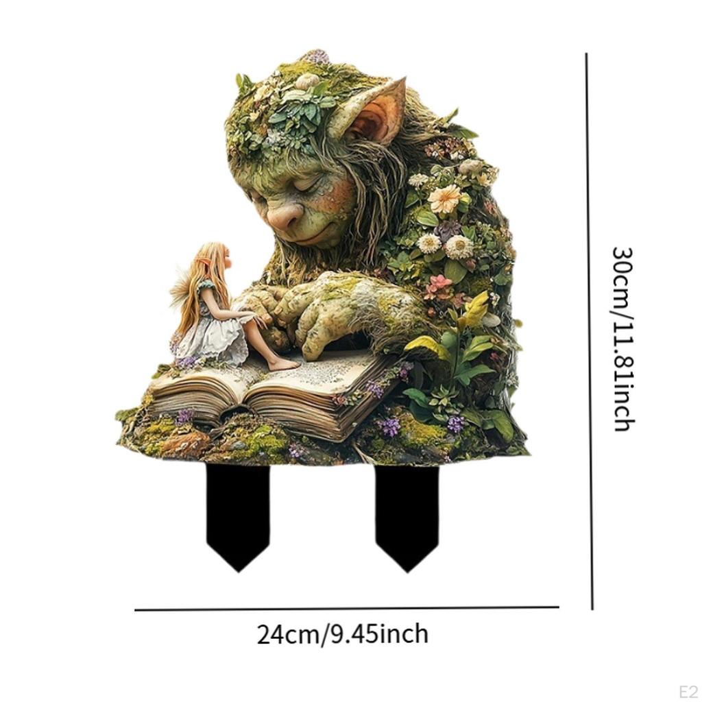 Fairy Ground Stake Ornament,Acrylic Yard Sign,Miniature Model,Party Favors Outdoor Decor Waterproof