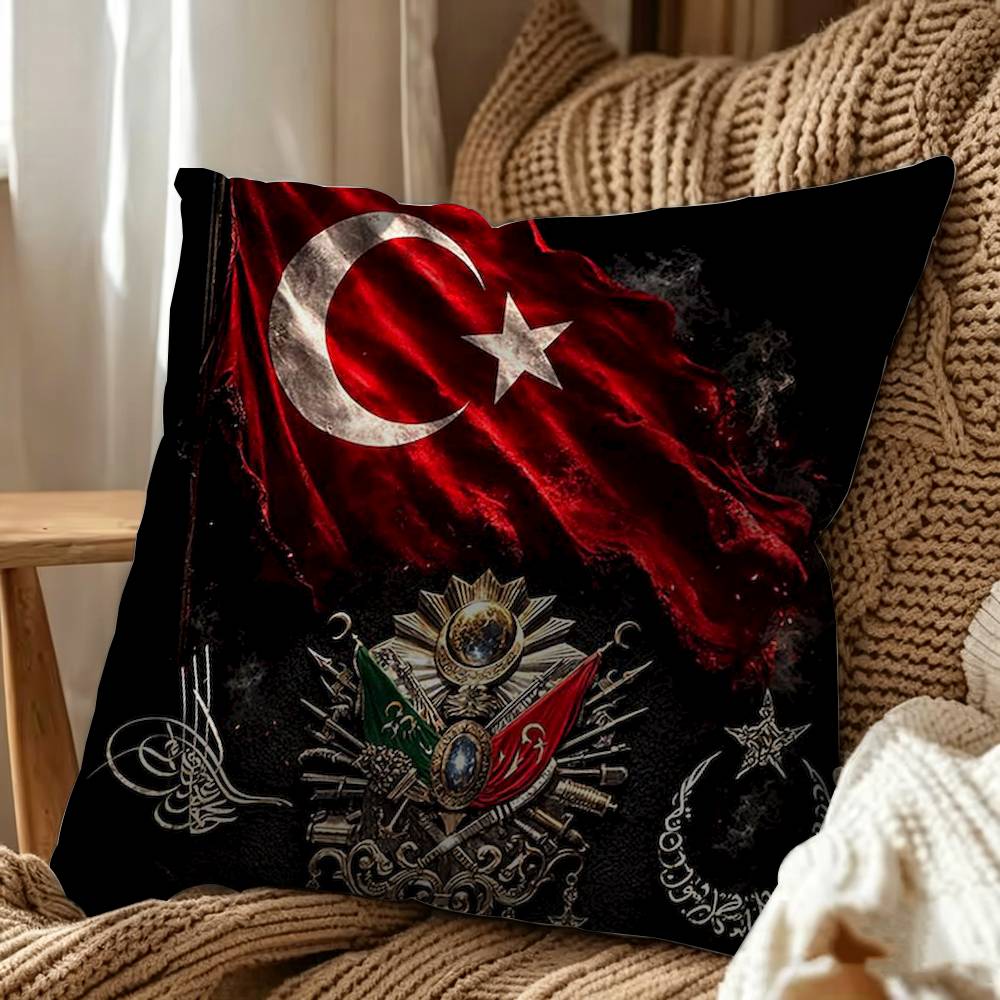 Ottoman flag Square Pillow Case Multi Sizes For Car Home Bedroom Decor Custom Valentine Gifts