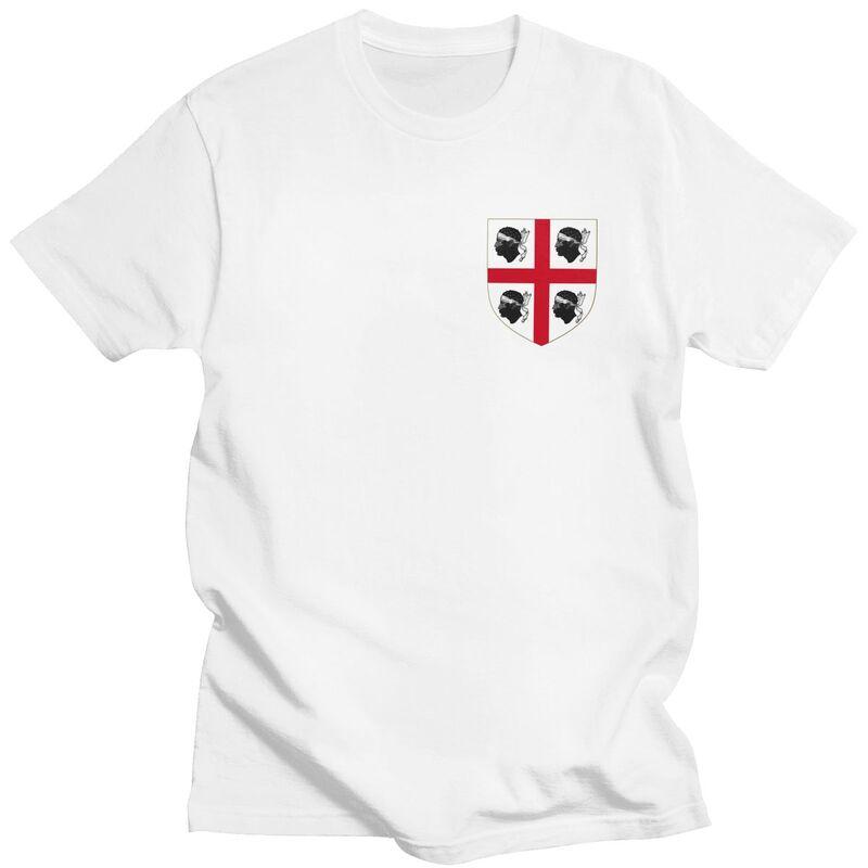 Custom Coat Of Arms Of Kingdom Of Sardinia Flag T Shirt for Men Pure Cotton Casual Tee Short Sleeves Tshirt Loose Fit Clothing