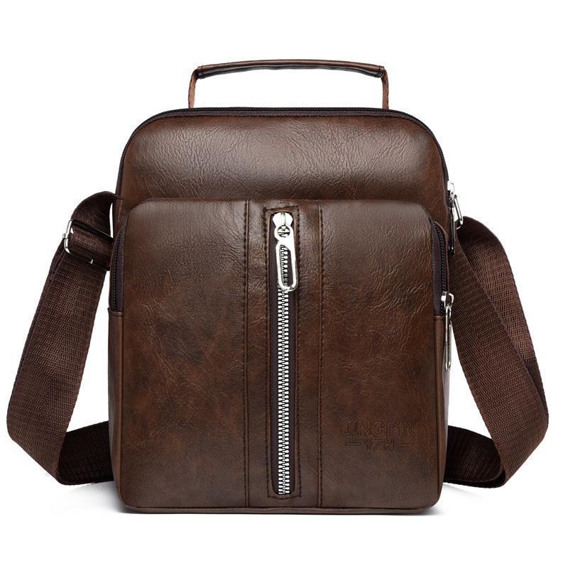 New men's simple casual and durable shoulder bag large capacity multi-pocket waterproof messenger bag