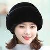 Cappello invernale da donna Vestibilità elastica Peluche imitazione visone Velluto antivento Tinta unita con berretto floreale Forniture per donna