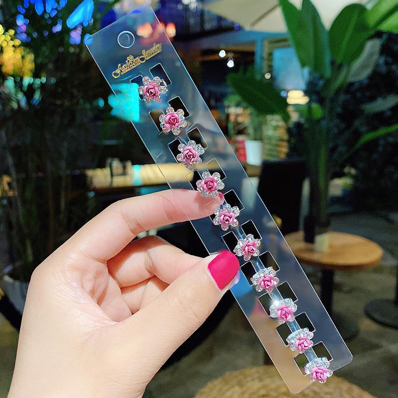 Princess Crown Baby Clip Hairstyle Children's Pearl Rhinestone Bean Buckle Hairpin Children's Girl Disc Hair Small Buckle Grab