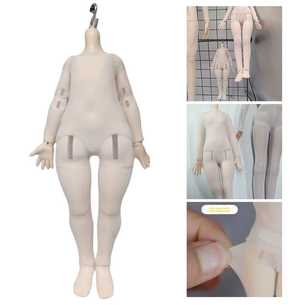 White Doll Elastic Jumpsuit Cute Doll Sleep Clothes for 1/3 1/4 1/6 BJD 30/45/60cm Dolls