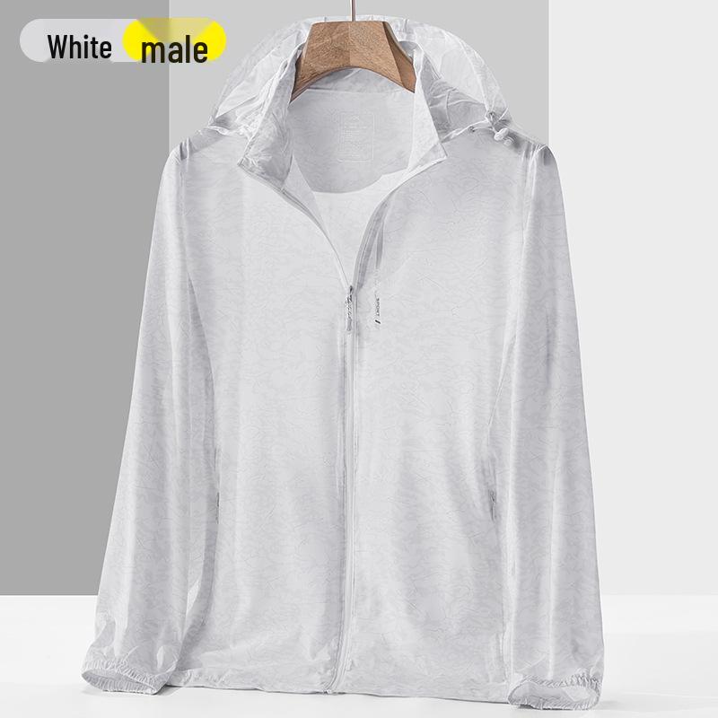 Unisex Summer Hooded Sun Protection Windbreaker Jacket for Outdoor Sports & Fishing 2XL